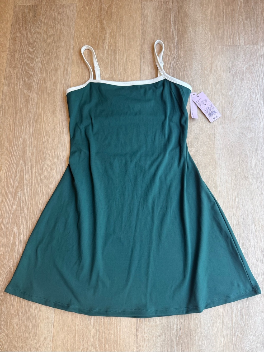 wild fable Dark Green Mini Slip Dress with White Trim